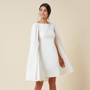 Adrianna Papell Ivory Cape Sheath Dress – Size 10 - Worn once 🕊️